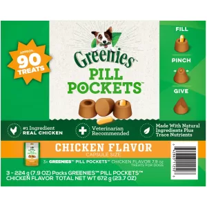 Greenies Pill Pockets Capsule-Size Natural Dog Treats, Chicken Flavor
