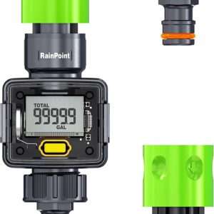 RAINPOINT Water Meter, Water Flow Meter for Garden Hose, Measure Total/Average Gallons Water Usage & Monitor Water Flow, Fits for RV Tank Pool Filling and Daily Watering