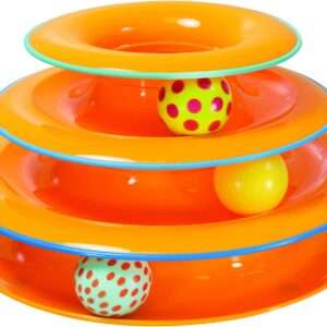 Petstages Cat Tracks Cat Toy - Fun Levels of Interactive Play - Circle Track with Moving Balls Satisfies Kitty’s Hunting, Chasing and Exercising Needs
