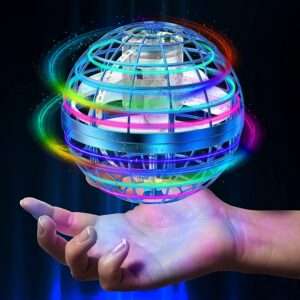 AMERFIST Flying Ball Toys, Hover Orb, 2022 Magic Controller Mini Drone, RGB Lights Spinner 360 Rotating Spinning UFO Safe for Kids Adults(Blue)