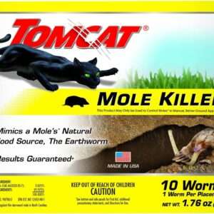 Tomcat Mole Killer-Worm Bait: Ready-to-Use, Includes 10 Worms per Box, Not Available in AK,HI,NY,MT