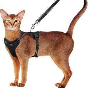 Supet Cat Harness and Leash Set for Small to Large Cats Adjustable Cat Vest Harness with Reflective Trim Universal Cat Leash and Harness for Cats/Puppies Outdoor Walking