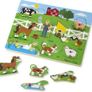 Melissa & Doug Old MacDonald's Farm Sound Puzzle - Farm Animal Toys, Sound Puzzles For Toddlers And Kids Ages 2+