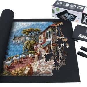 Becko Puzzle Mat Roll Up Puzzle Mats for Jigsaw Puzzles Puzzle Roll Up Mat Puzzle Board Puzzle Keeper Puzzle Storage with Drawstring Storage Bag for Up to 1500 Pieces