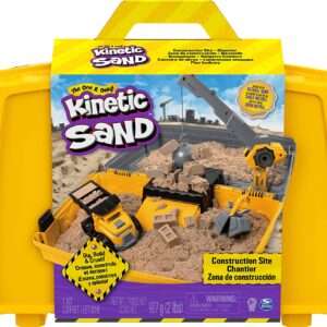 Kinetic Sand, Construction Site Folding Sandbox with Toy Truck and 2lbs of Play Sand, Sensory Toys for Kids Ages 3 and up