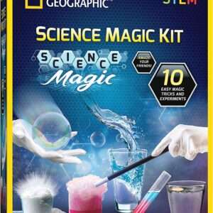 NATIONAL GEOGRAPHIC Magic Chemistry Set - Perform 10 Amazing Easy Tricks with Science, Create a Magic Show with White Gloves & Magic Wand, Great STEM Learning Science Kit for Boys and Girls
